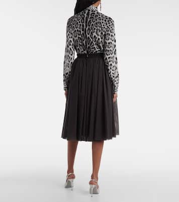 Falda midi fruncida de tul | Dolce&Gabbana