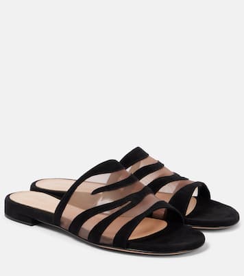 Tigra suede and mesh slides | Gianvito Rossi