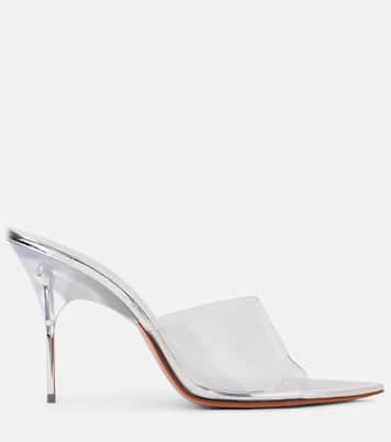 Mules Bianca Glass 95 in PVC | Amina Muaddi