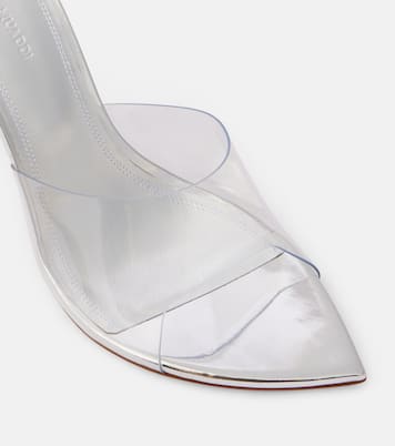 Mules Bianca Glass 95 in PVC | Amina Muaddi