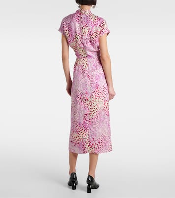 Robe midi imprimée en satin | Dries Van Noten