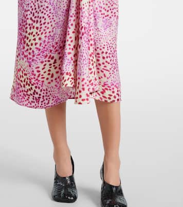 Robe midi imprimée en satin | Dries Van Noten
