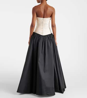 Strapless mikado and taffeta gown | Marmar Halim