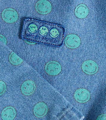 Smiley printed denim bomber jacket | The New Society