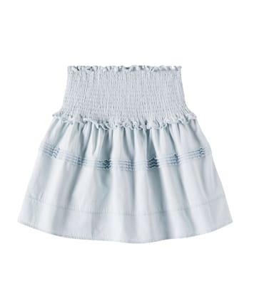 Falda en chambray de algodón fruncida | Petite Amalie  