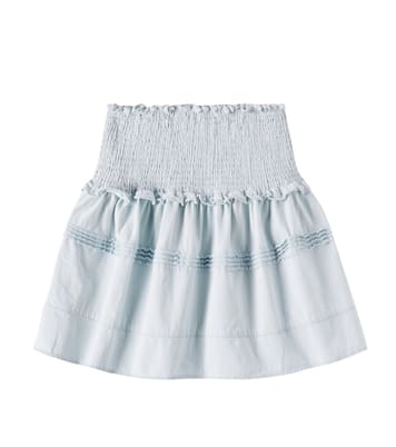 Falda en chambray de algodón fruncida | Petite Amalie  