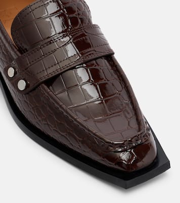 Studs faux leather loafers | Ganni
