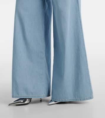 Wide-Leg Jeans mit Kristallen | Area