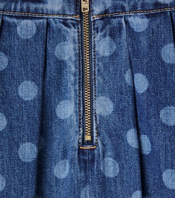 Polka-dot pleated denim skirt | Self-Portrait Kids