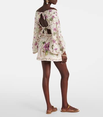 Luna printed linen beach cover-up | Agua by Agua Bendita