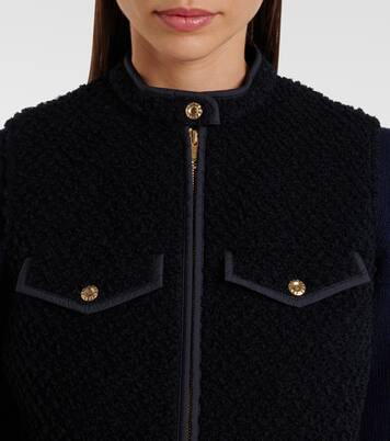 Piumino in bouclé di lana senza maniche | Moncler
