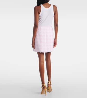 Minigonna in misto cotone pied-de-poule | Balmain