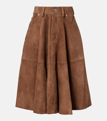 Pleated suede midi skirt | Ami Paris