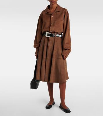 Pleated suede midi skirt | Ami Paris