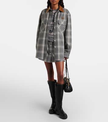 Logo leather knee-high boots | Miu Miu