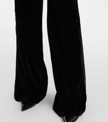 Cotton velvet wide-leg pants | Costarellos