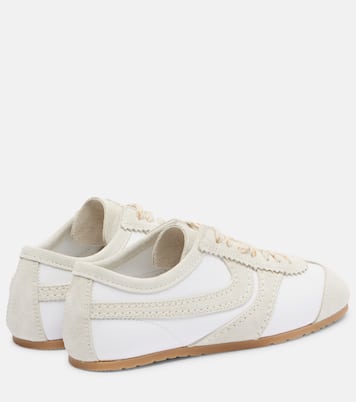 Suede-trimmed leather sneakers | Dries Van Noten