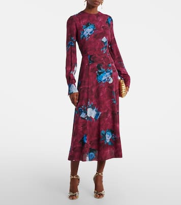 Floral crêpe midi dress | Erdem