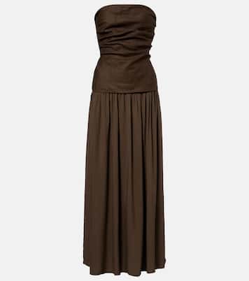 Abito lungo Hedy in lino drappeggiato | Faithfull