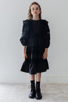 Lace-trimmed cotton dress | Petite Amalie  