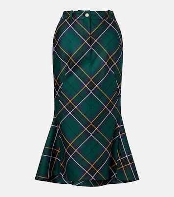 Tartan wool midi skirt | McQueen