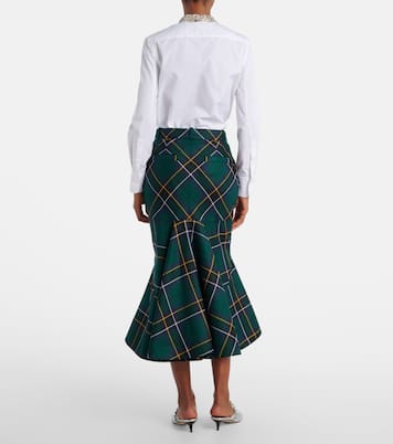 Tartan wool midi skirt | McQueen