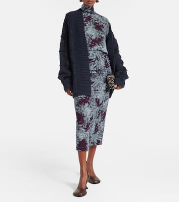Printed sheer chiffon turtleneck top | Dries Van Noten