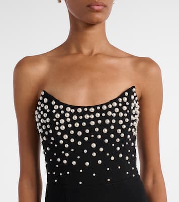 Vestido bustier de fiesta Lynette de crepé adornado | Rebecca Vallance