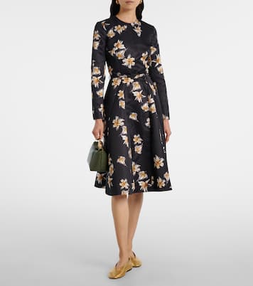 Uccellina floral duchess satin midi dress | Emilia Wickstead