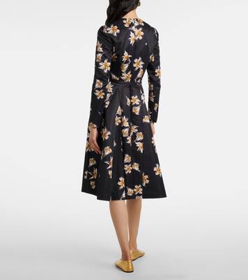 Uccellina floral duchess satin midi dress | Emilia Wickstead