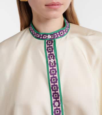 Foulard printed silk twill shirt | La DoubleJ