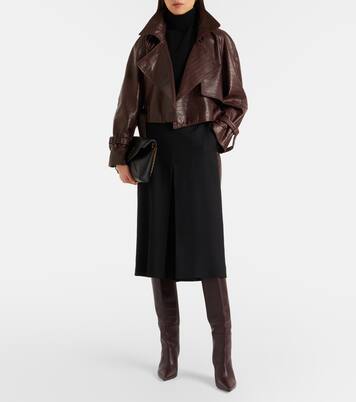Hatti croc-effect leather jacket | Nour Hammour