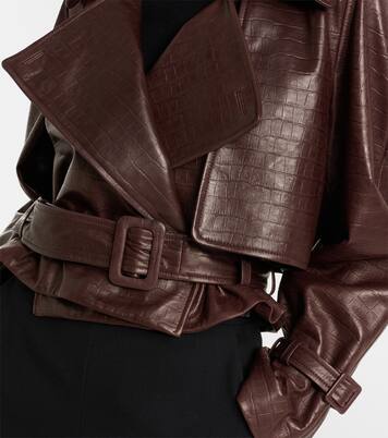 Hatti croc-effect leather jacket | Nour Hammour