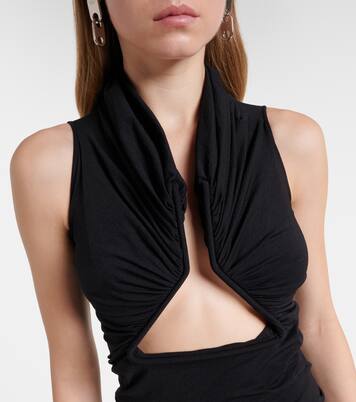 Cutout ruched jersey top | Rick Owens