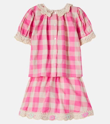 Top e gonna Anais in misto cotone con crochet | Bebe Organic