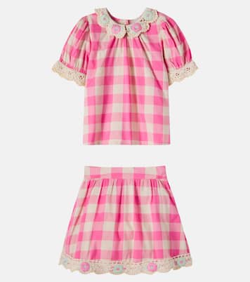 Top e gonna Anais in misto cotone con crochet | Bebe Organic