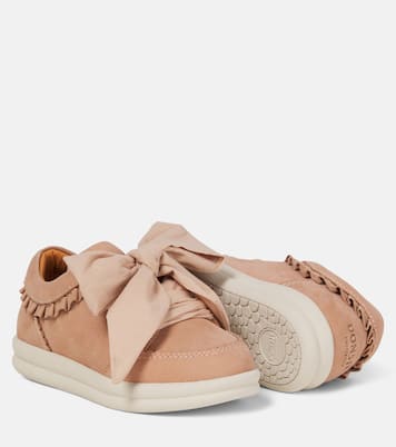 Lexley bow-trimmed leather sneakers | Donsje