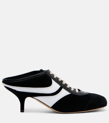 65 leather-trimmed suede mules | Dries Van Noten