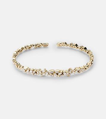 Fireworks 18kt gold and diamond bangle | Suzanne Kalan