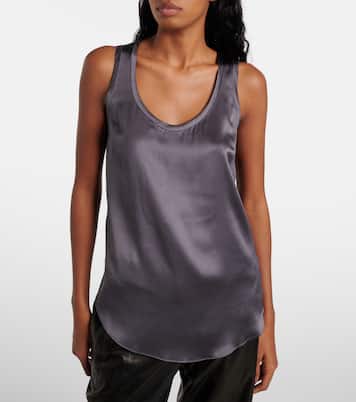 Top in raso di seta stretch | Brunello Cucinelli