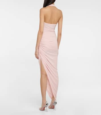 Cayla halterneck ruched midi dress | Norma Kamali