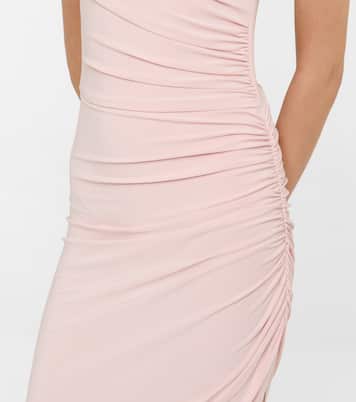 Cayla halterneck ruched midi dress | Norma Kamali