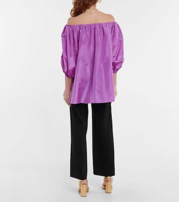 Silk taffeta off-shoulder top | Valentino