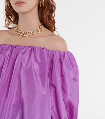 Silk taffeta off-shoulder top | Valentino