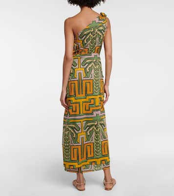 Printed one-shoulder cotton midi dress | Johanna Ortiz