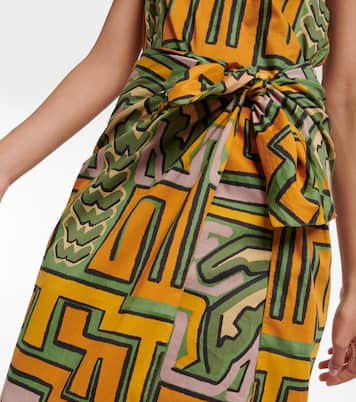 Printed one-shoulder cotton midi dress | Johanna Ortiz