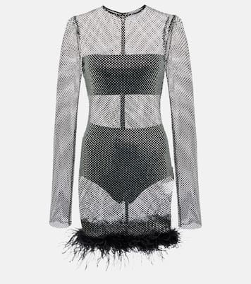 Feather-trimmed embellished minidress | Giuseppe di Morabito