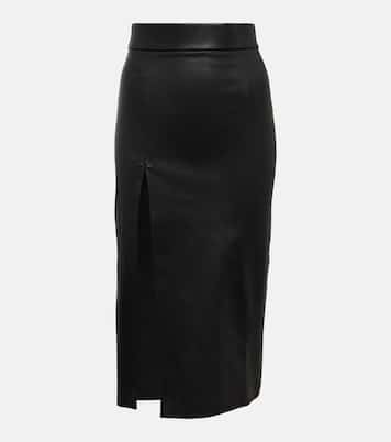 Falda midi Lea de piel | Stouls