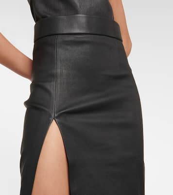 Falda midi Lea de piel | Stouls