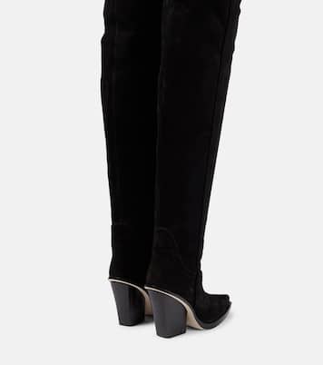 Suede over-the-knee cowboy boots | Paris Texas
